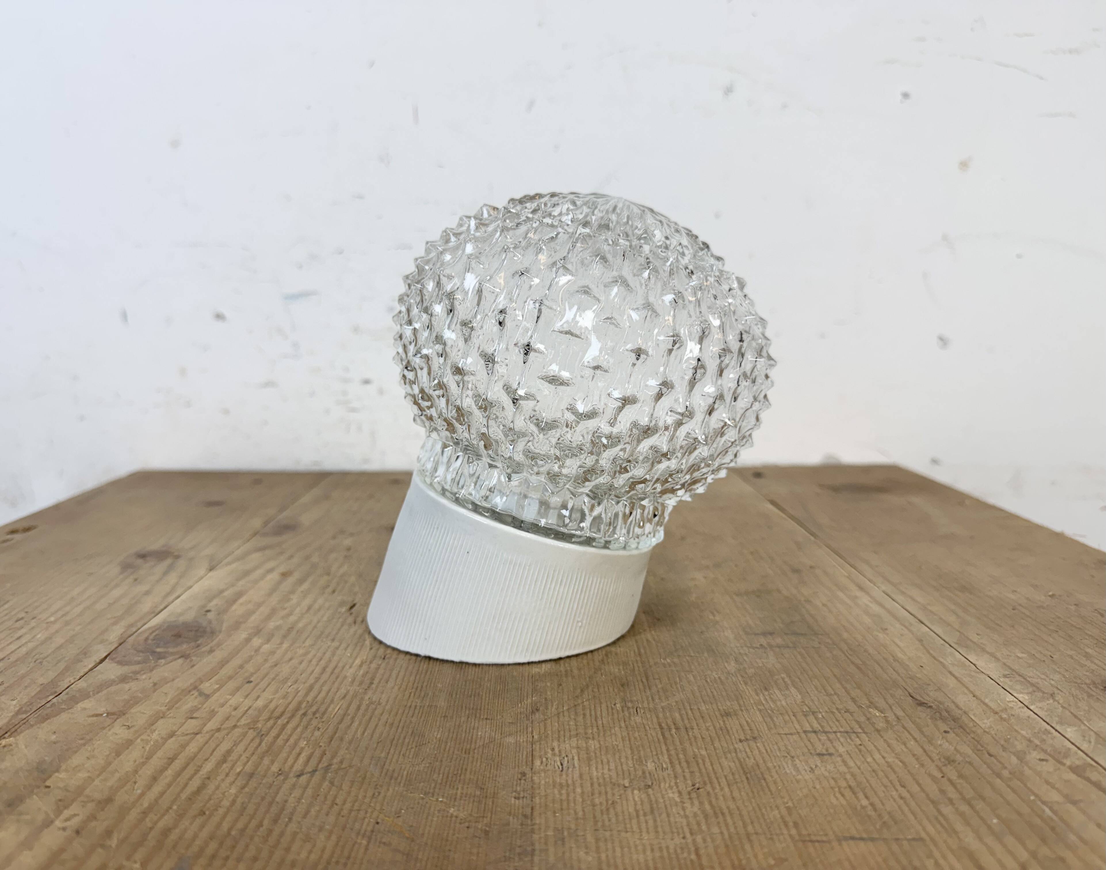 Vintage White Porcelain Wall Light, 1970s