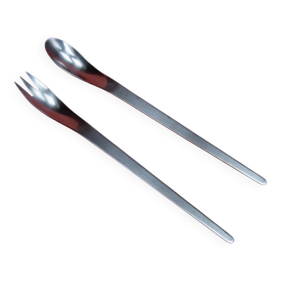 Couverts à salade AJ dessinés par Arne Jacobsen édition Georg Jensen, 1957