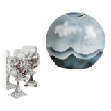 Large Virebent lenticular vase – Mountain sky design