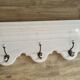Old wall coat rack / 7 hooks / molding / baroque / white