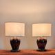 Pair of vintage 70s ceramic bedside lamps – Glazed enamels & e