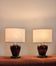 Pair of vintage 70s ceramic bedside lamps – Glazed enamels & e