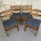 4 chairs in solid wood from Guillerme and Chambron
