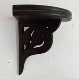 Étagère d'angle ancienne en bois ajouré