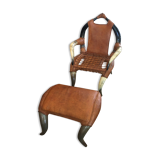 Fauteuil corne avec repose-pied