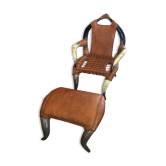 Horn chair with foot rest