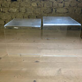 Plexisglas trundle coffee tables