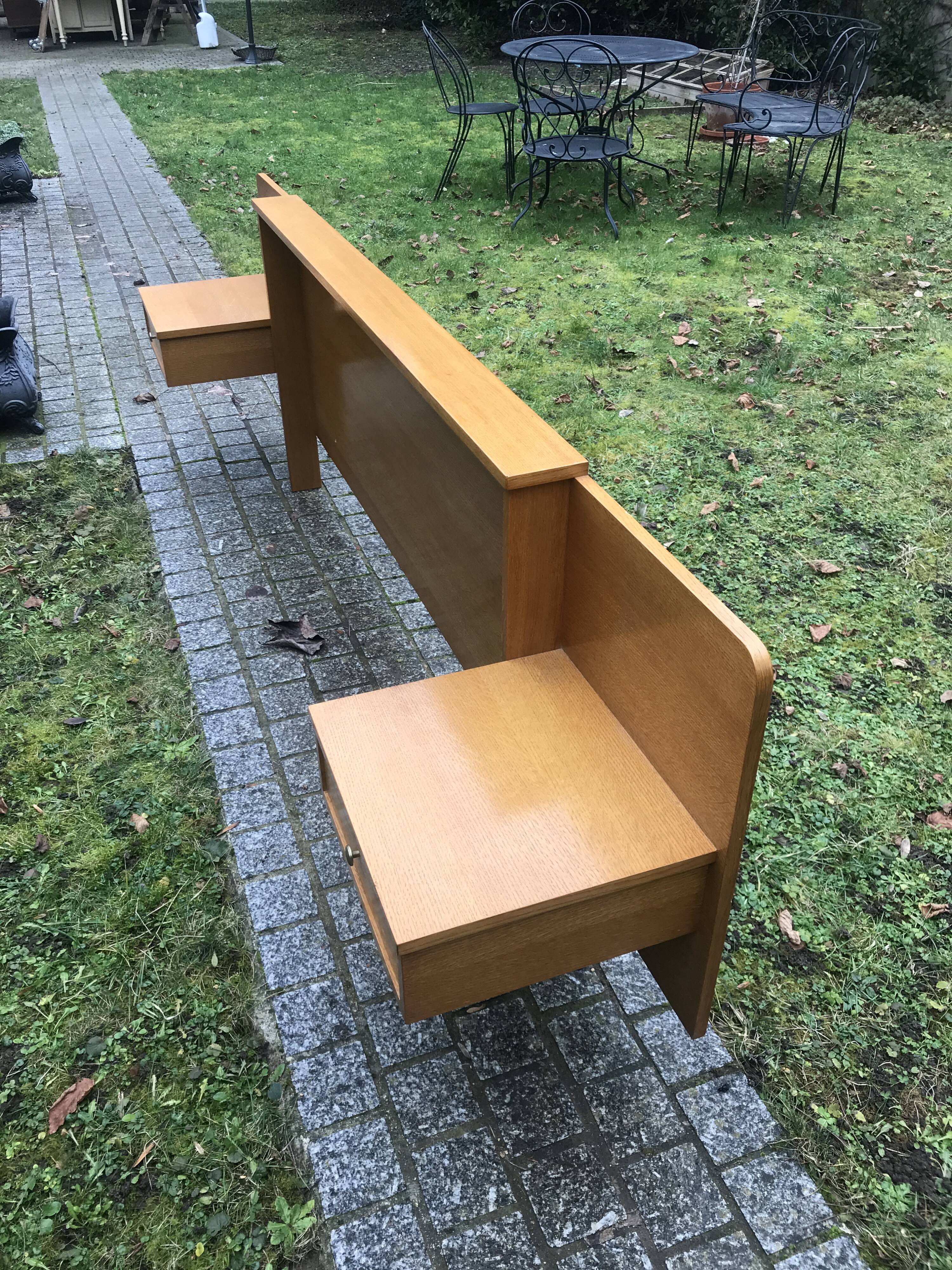 Headboard with bedside suspended 1960 vintage