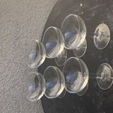 6 vintage transparent glass champagne glasses