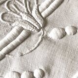 Old pure linen sheet embroidered and monograms