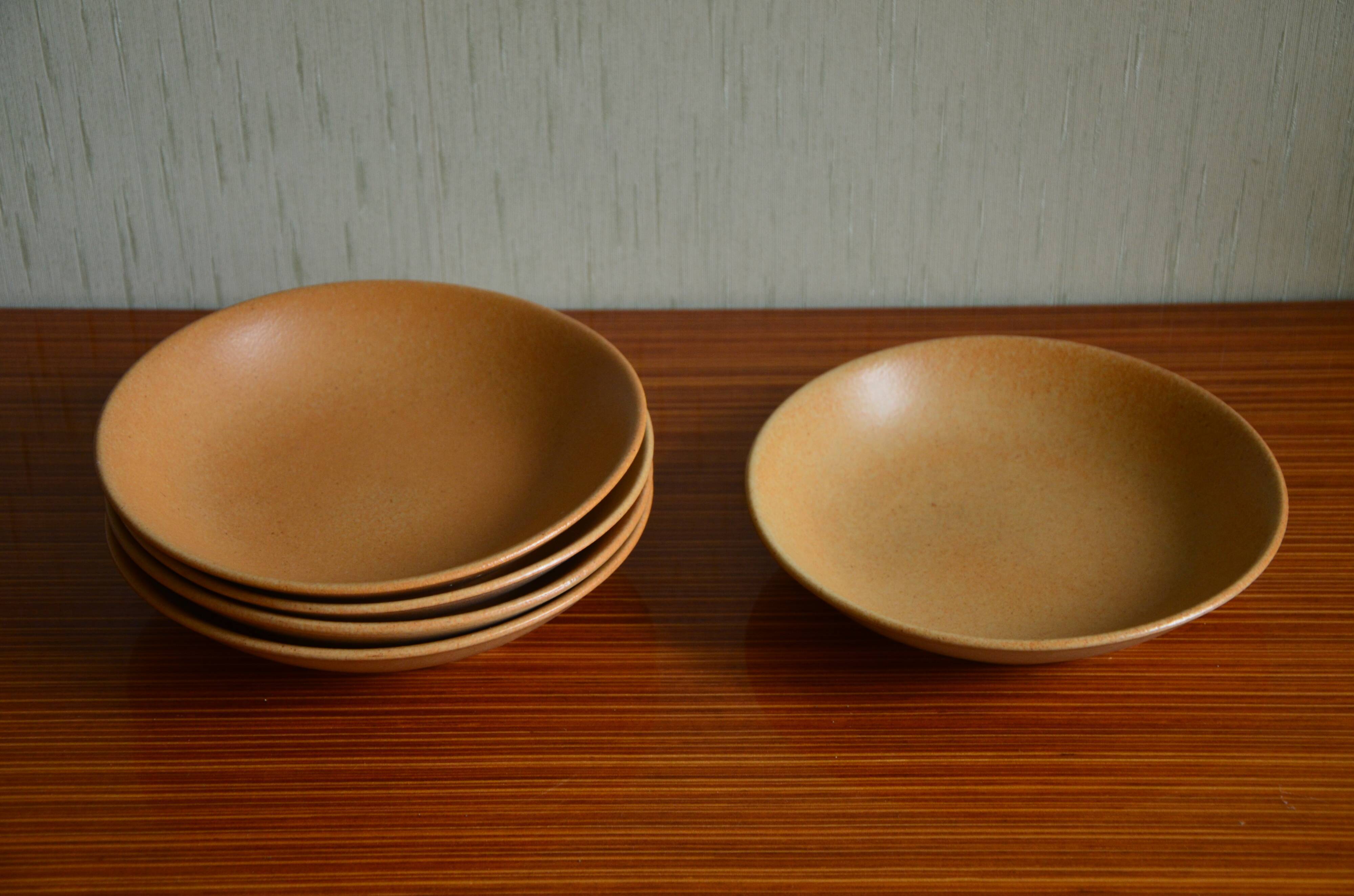 Lot de 5 assiettes creuses en grès