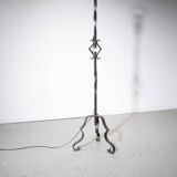 Lampadaire brutaliste en fer forgé