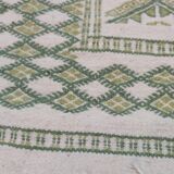 Tapis margoum vert et blanc fait main 180x125cm