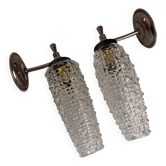 Paire d’appliques « pointe de diamant » vintage