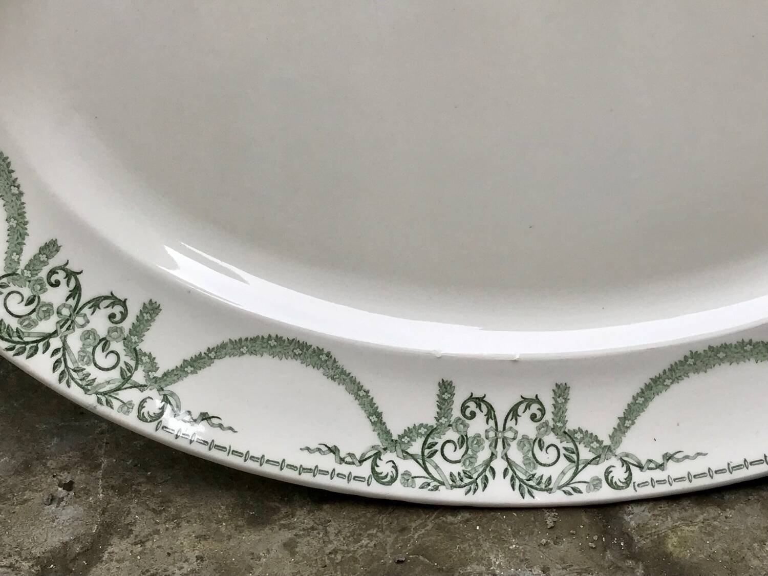 Oval serving dish Creil et Montereau Labrador Napoleon