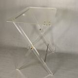Plexiglass folding table, 1970s