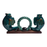 Double ceramic candle holder