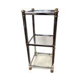 Chrome-plated glass table, shelf, Signal, 1990s.