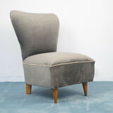 Set of 2 armchairs armchairs wood velvet design 50s vintage modern