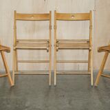Set of 4 folding steamer chairs in oak from around 1940.