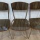 Set of 4 ART DECO formica and chrome metal chairs circa 1950