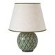 Recycled vintage lamp — ceramic art deco ball base and linen shade