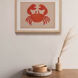 Crab collage on old paper