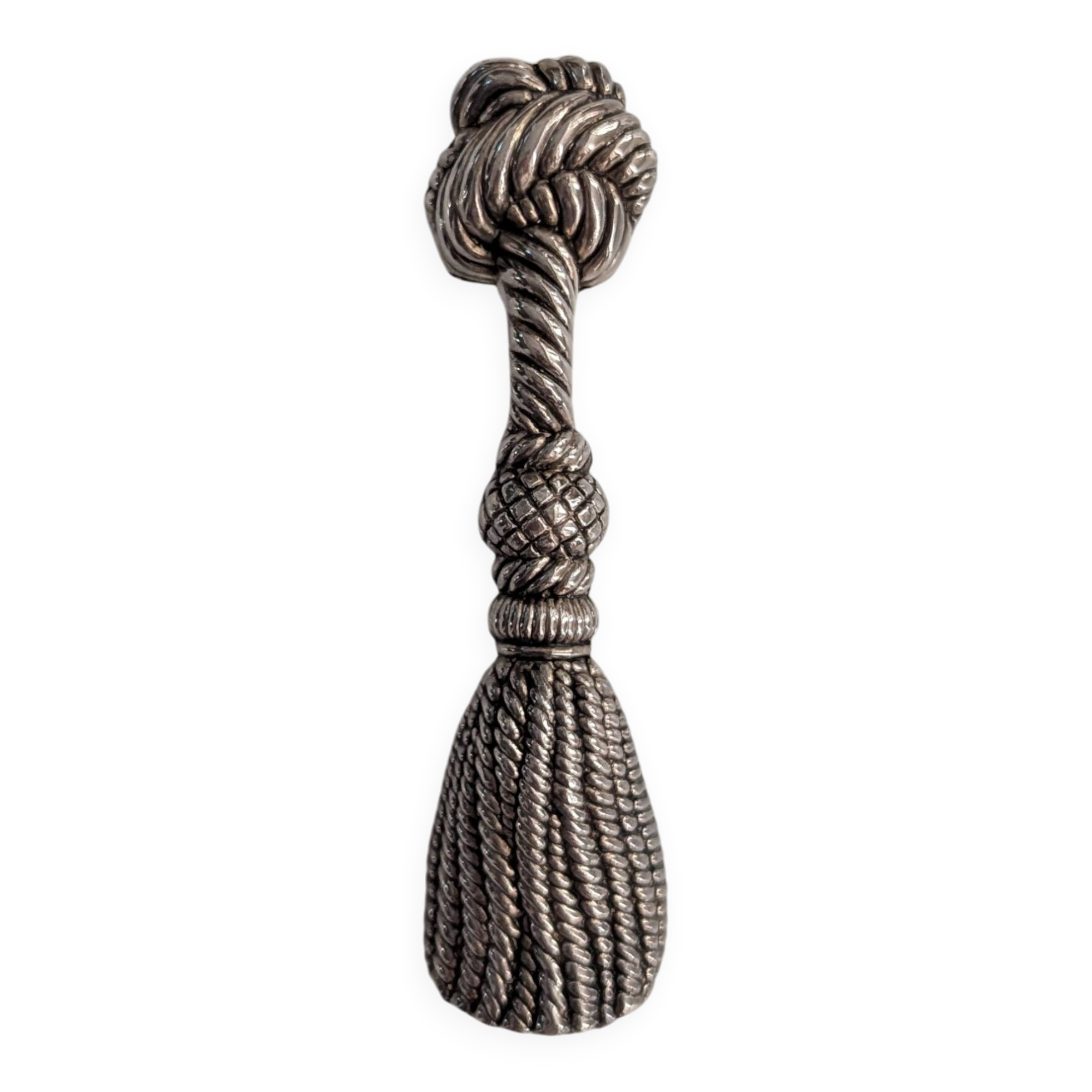Vintage silver-plated bottle opener – pompom design