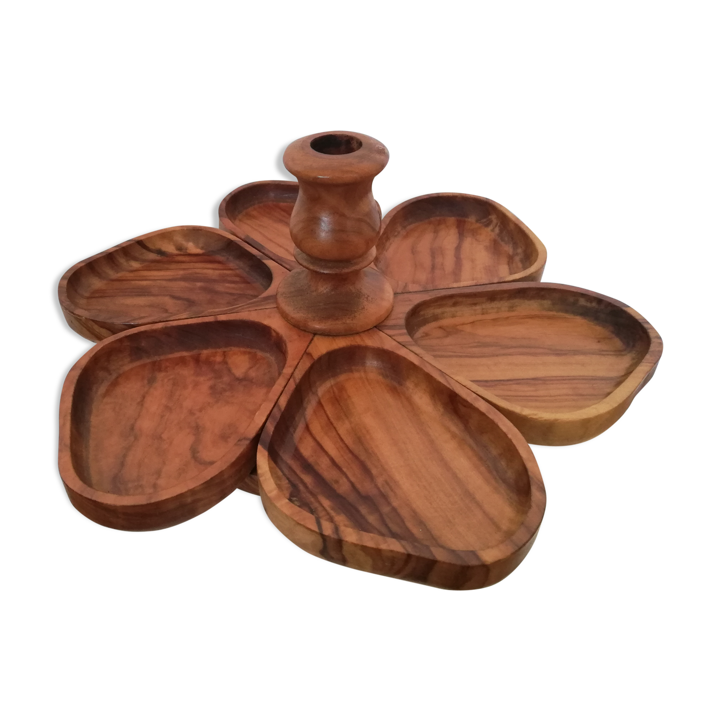 Servant appetizer tray teak scandinavian decoration empty pockets stamped