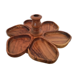 Servant appetizer tray teak scandinavian decoration empty pockets stamped