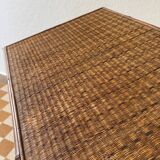 Desserte bambou osier ancienne