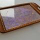Plateau butterfly wings under glass exotic wood and marquetry Brazil