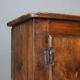 Antique pine wardrobe painted in walnut stain, restorations, Italy, 17th century.