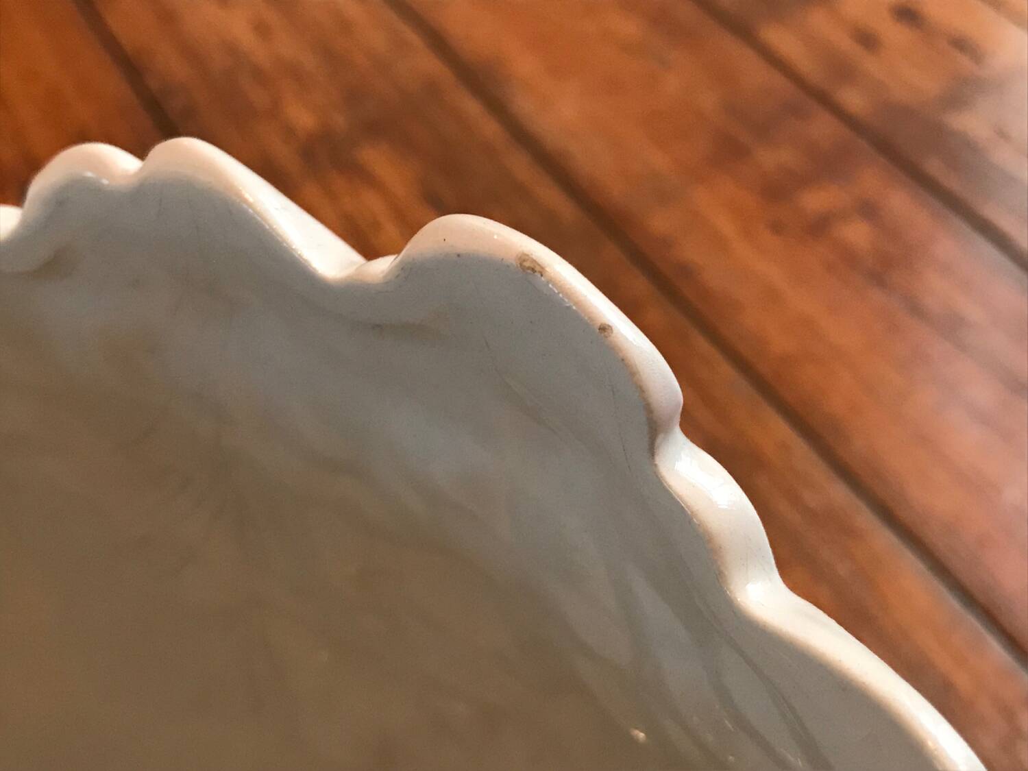 Old vintage pink and white hydrangea-shaped CLF cache pot