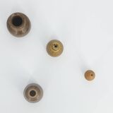 Small Mid-Century Scandinavian Modern Collectible Brown Stoneware Vase by Gunnar Borg, Set of 4