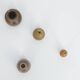 Small Mid-Century Scandinavian Modern Collectible Brown Stoneware Vase by Gunnar Borg, Set of 4