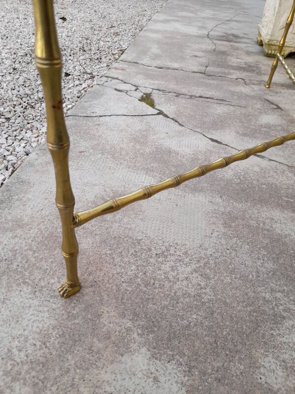 Table basse en laiton style bambou