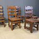 Vintage brutalist dining chairs, set of 6 - 1960s