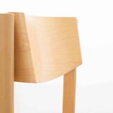 Stackable chair in curved wood from the 70s, beech stain