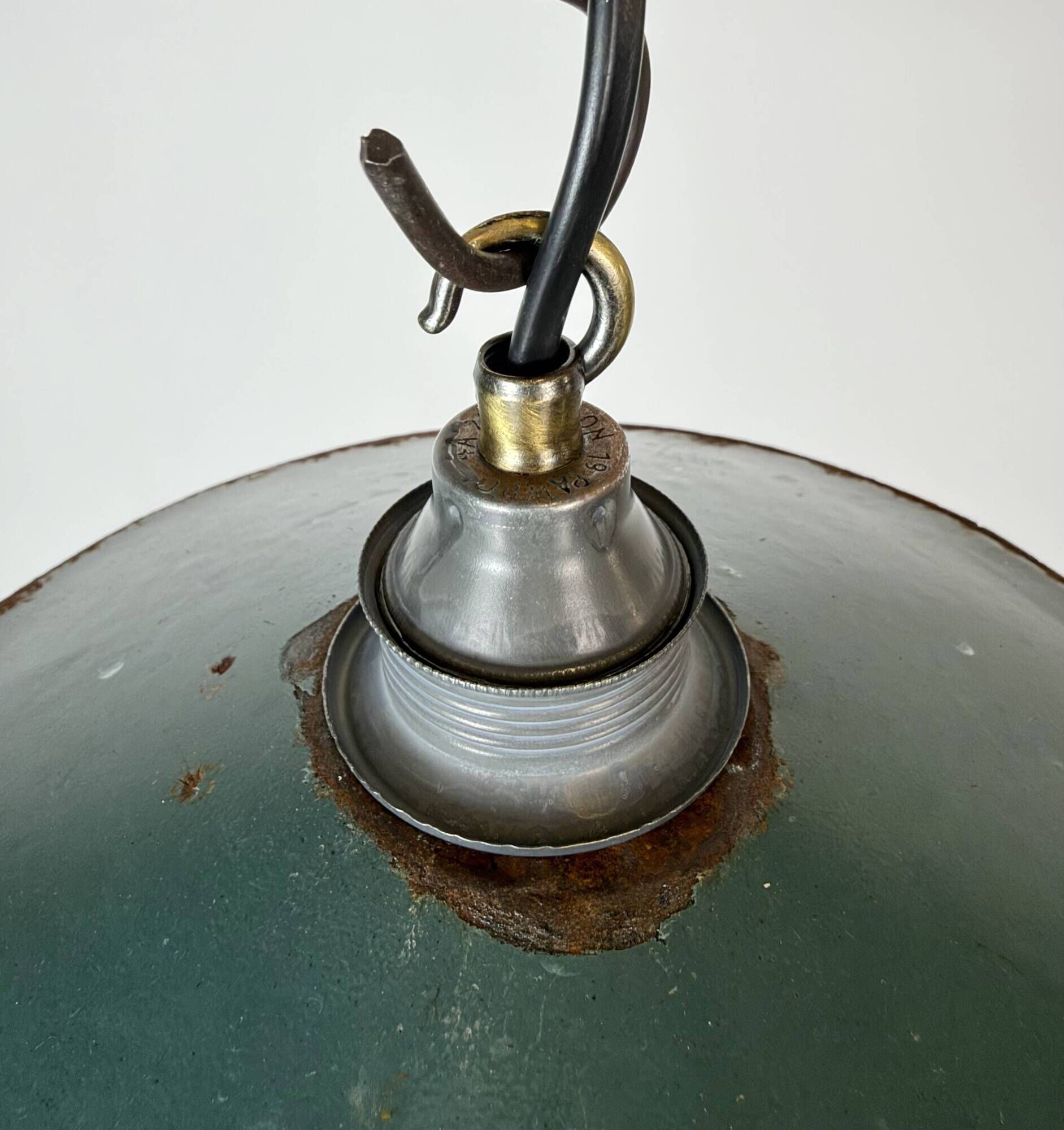 Industrial Green Enamel Light, 1950s