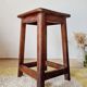 Antique farmhouse stool in solid oak – Rustic Brutalist Look