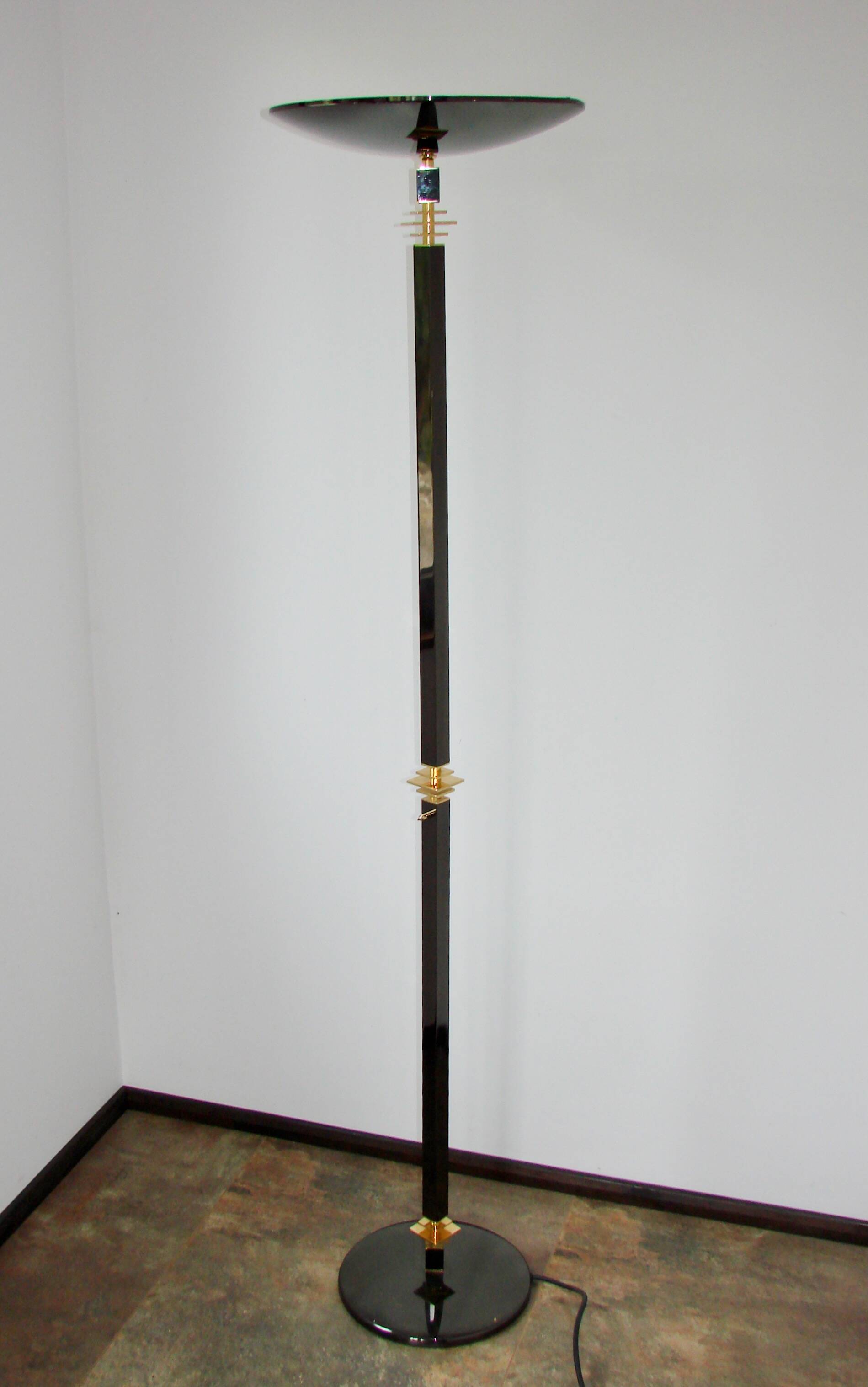 Modern floor lamp, 1980s, brass and metal – vintage