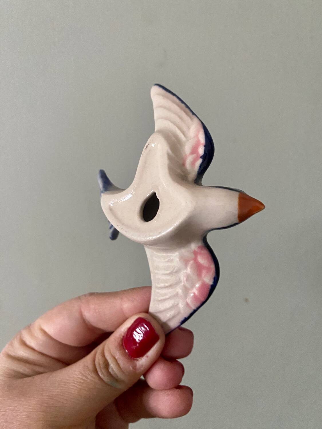 Vintage wall swallow in blue ceramic