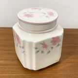 Sadler England Square Ginger Jar or Coffee Jar with Pink Flower Motif, Made for Douwe Egberts
