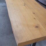 Large bistro table wooden top and cast iron bases -2m56