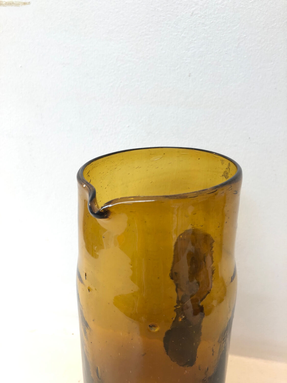 Broc water glass blown ochre, 1970
