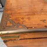 Antique camphor chest made of camphor wood and brass