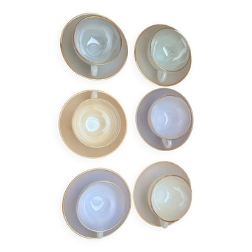 6 cups and saucers harlequin 220651