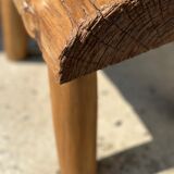 Small side table or stool in blond teak H:30 L43 l27