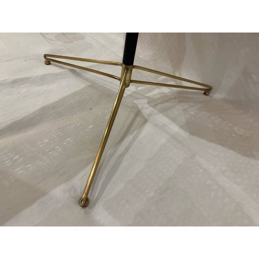 Wicker, iron, and brass magazine rack